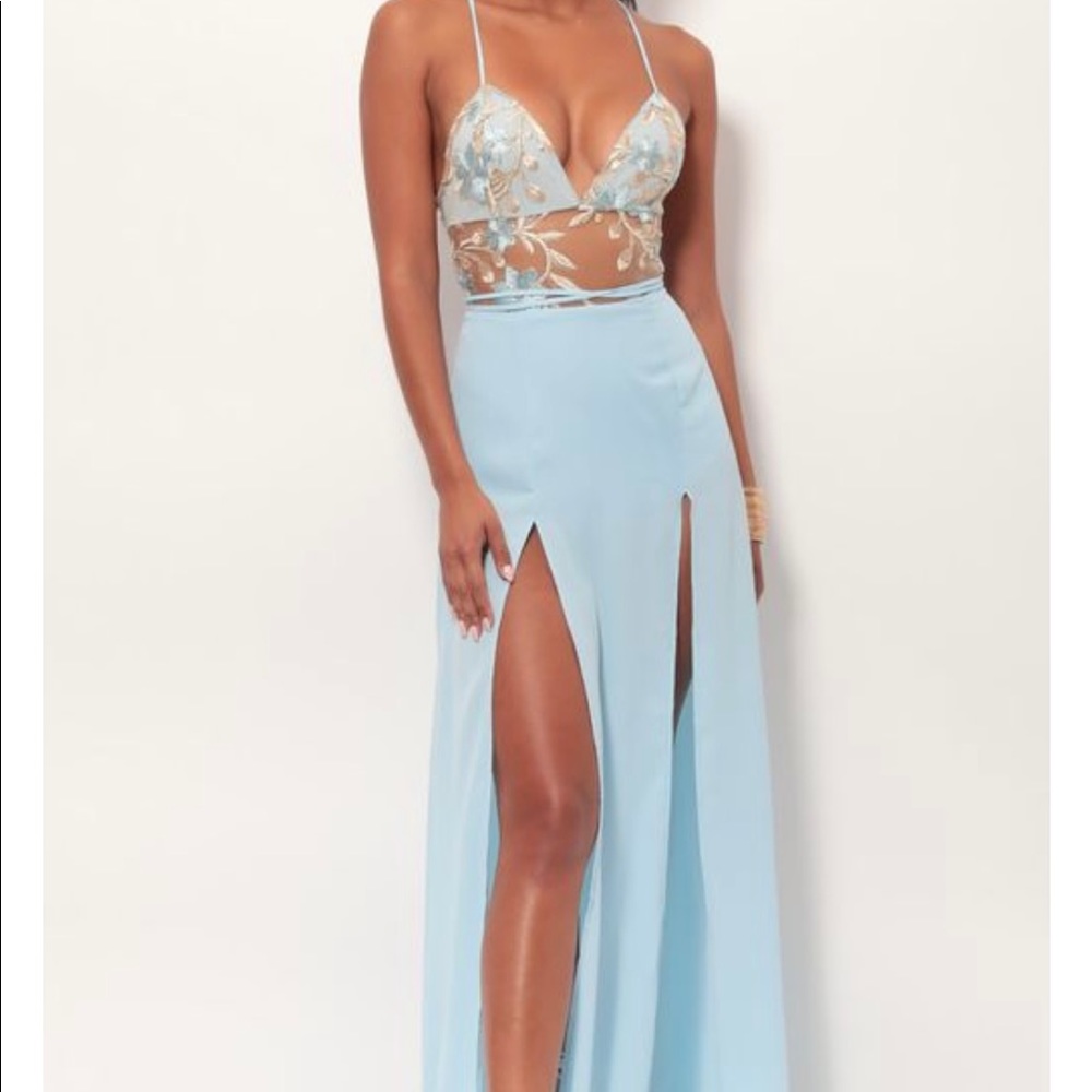 Prom dress, light blue , size small , from lucyinthesky